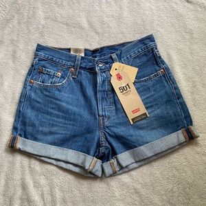 Levi’s 501 Mid Rise Shorts Medium Blue